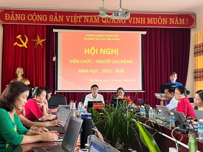 Hội nghị viên chức, người lao động Trường Tiểu học Tân Phong thành phố Lai Châu, năm học 2023-2024
