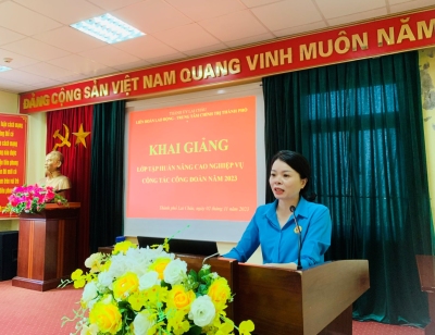 Liên đoàn Lao động thành phố Lai Châu Tập huấn nghiệp vụ cho cán bộ công đoàn cơ sở năm 2023