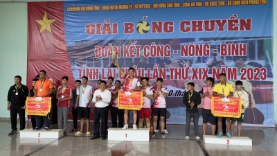 Phối hợp tổ chức thành công giải bóng chuyền đoàn kết Công - Nông - Binh lần thứ XIX, năm 2023.
