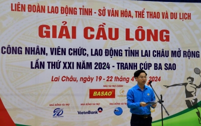 Khai mạc Giải cầu lông công nhân, viên chức, lao động tỉnh Lai Châu (mở rộng) lần thứ XXI