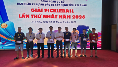 SÔI NỔI GIẢI PICKLEBALL LẦN THỨ NHẤT NĂM 2026 CỦA CÔNG ĐOÀN CƠ SỞ BAN QLDA ĐẦU TƯ XÂY DỰNG TỈNH LAI CHÂU.