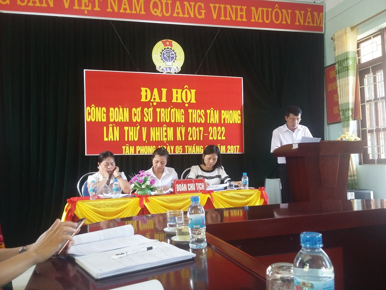 Đồng chí Nguyễn Quốc Huy – Chủ tịch Liên đoàn Lao động thành phố phát biểu chỉ đạo Đại hội