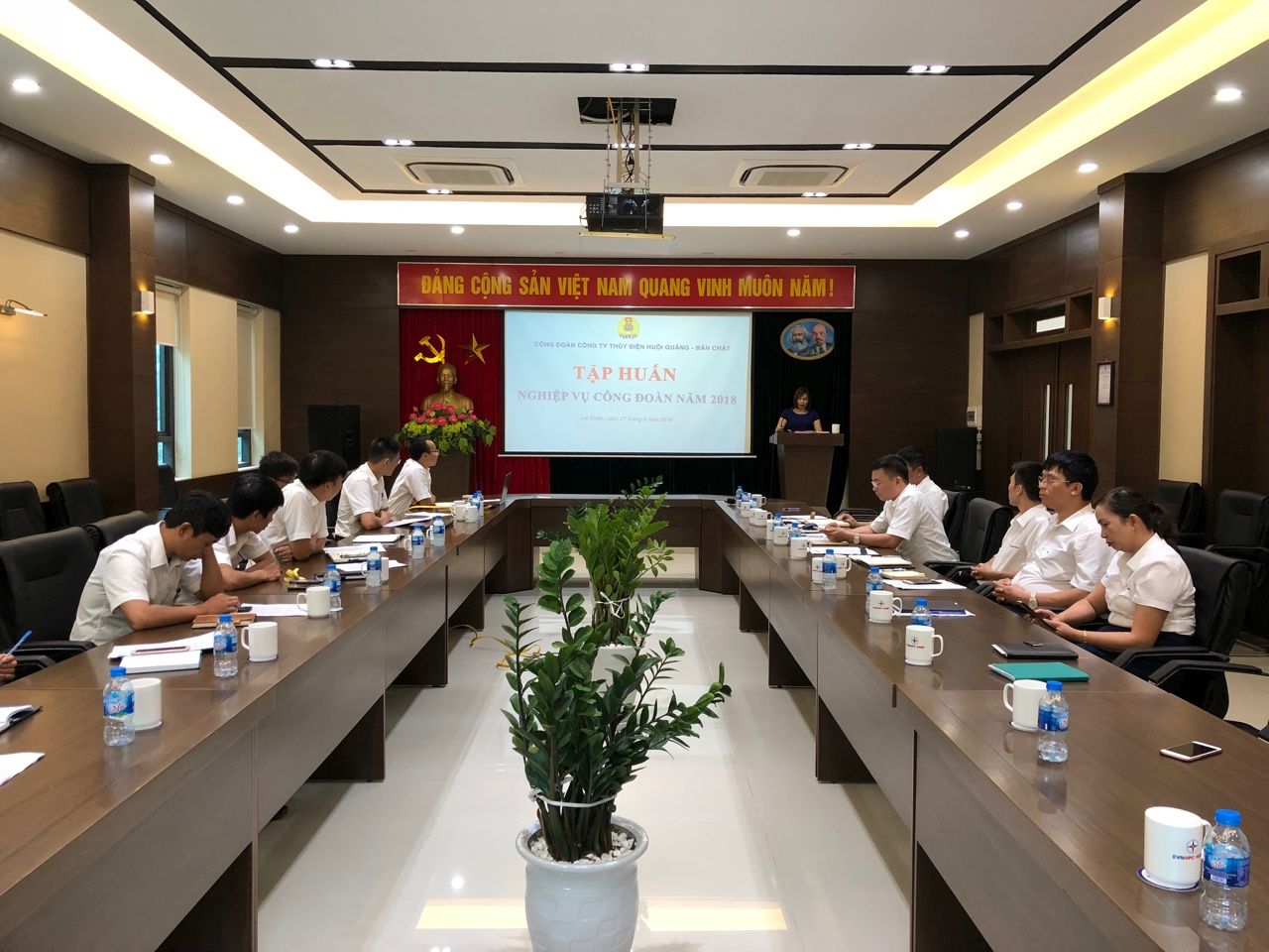 Quang cảnh lớp tập huấn tại Công đoàn Công ty thủy điện Huổi Quảng – Bản Chát
