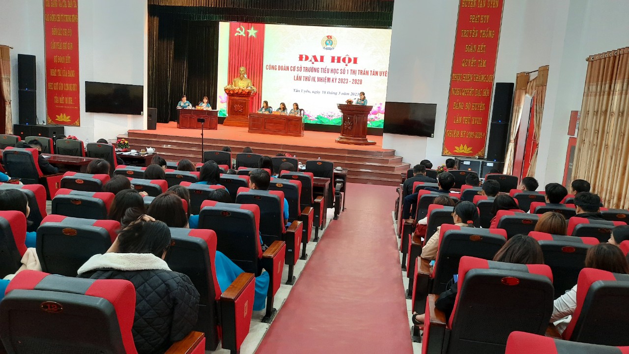 Quang cảnh Đại hội điểm Công đoàn cơ sở Trường Tiểu học số 1 thị trấn Tân Uyên huyện Tân Uyên (1)