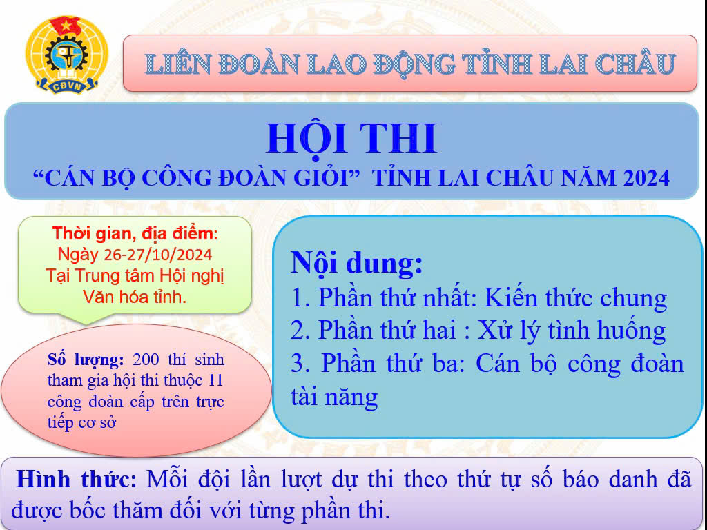 Hội thi “Cán bộ Công đoàn giỏi” năm 2024